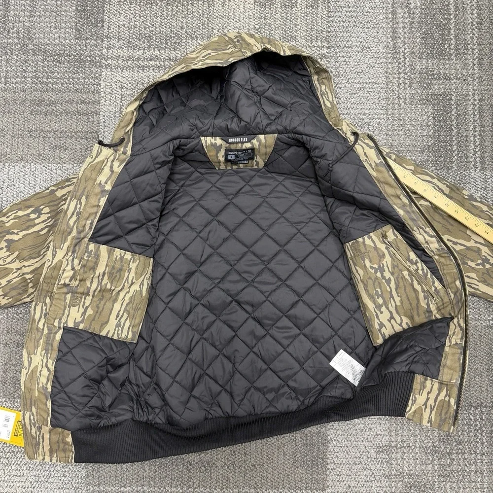 Carhartt Jacket Mens Small BottomLand Camo Rugged Flex‎ Duck Insulated Loose Fit